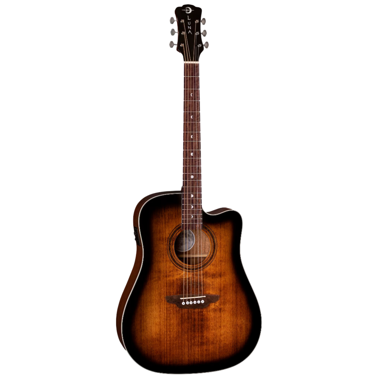 Luna Art Vintage Dreadnought Cutaway - Distressed Vintage Brownburst