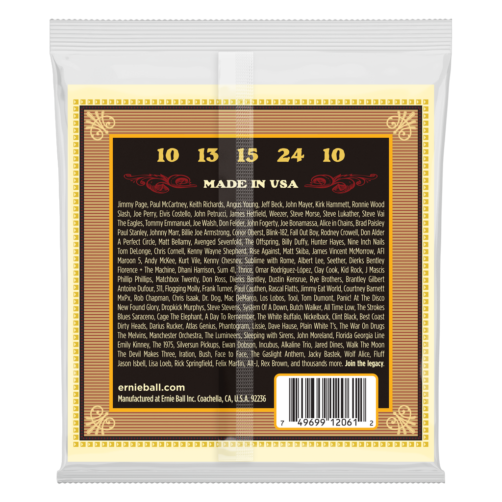 Ernie Ball 2061 Earthwood 80/20 Bronze Loop End 5-String Frailing Banjo Strings .010-.024 Gauge