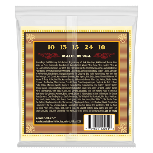Ernie Ball 2061 Earthwood 80/20 Bronze Loop End 5-String Frailing Banjo Strings .010-.024 Gauge
