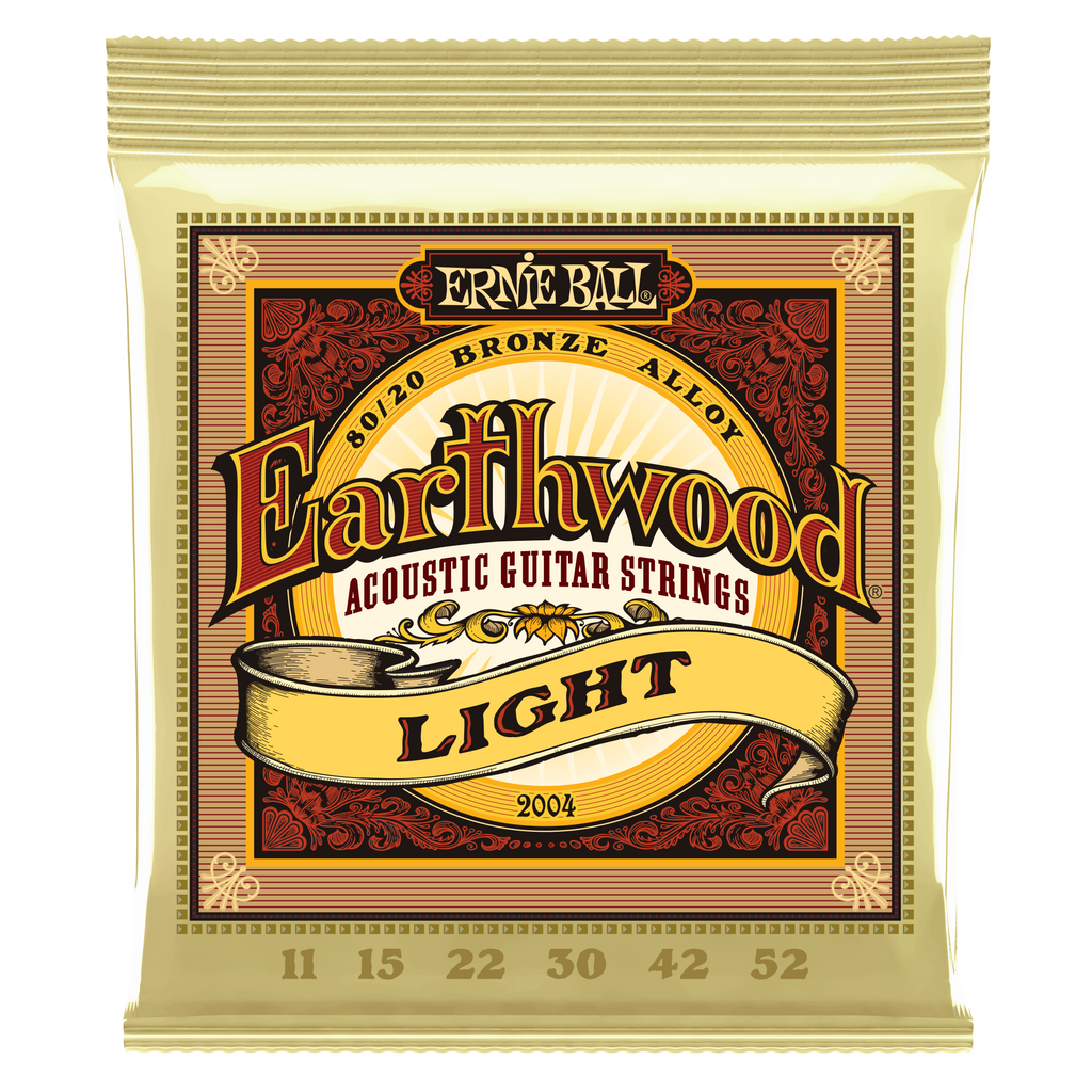 Ernie Ball P02004 Light Earthwood 80/20 Bronze Acoustic Guitar Strings .011-.052 Gauge