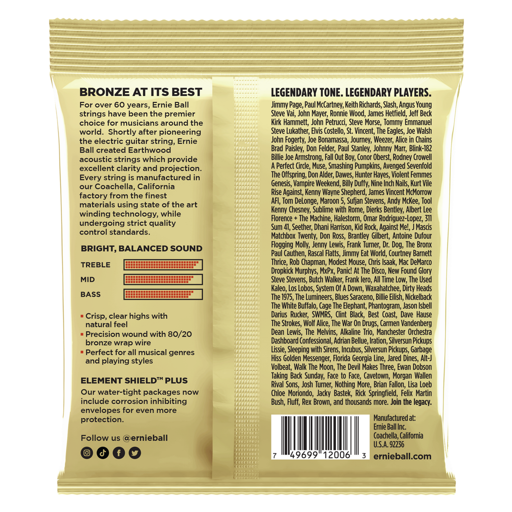 Ernie Ball 2006 Earthwood 80/20 Bronze Acoustic Guitar Strings - .010-.050 Extra Light