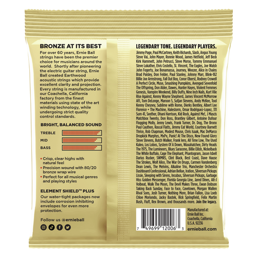 Ernie Ball 2006 Earthwood 80/20 Bronze Acoustic Guitar Strings - .010-.050 Extra Light