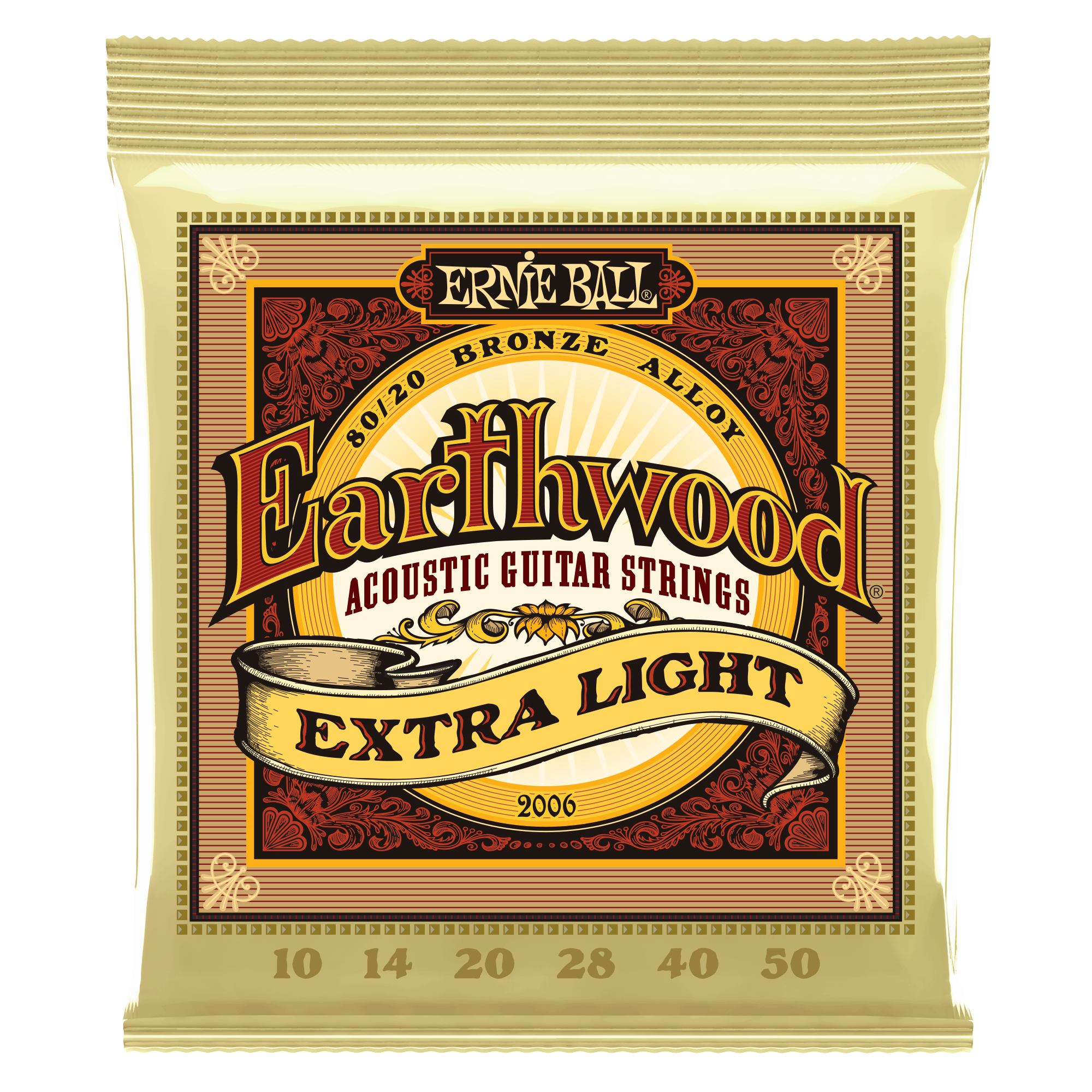 Ernie Ball 2006 Earthwood 80/20 Bronze Acoustic Guitar Strings - .010-.050 Extra Light