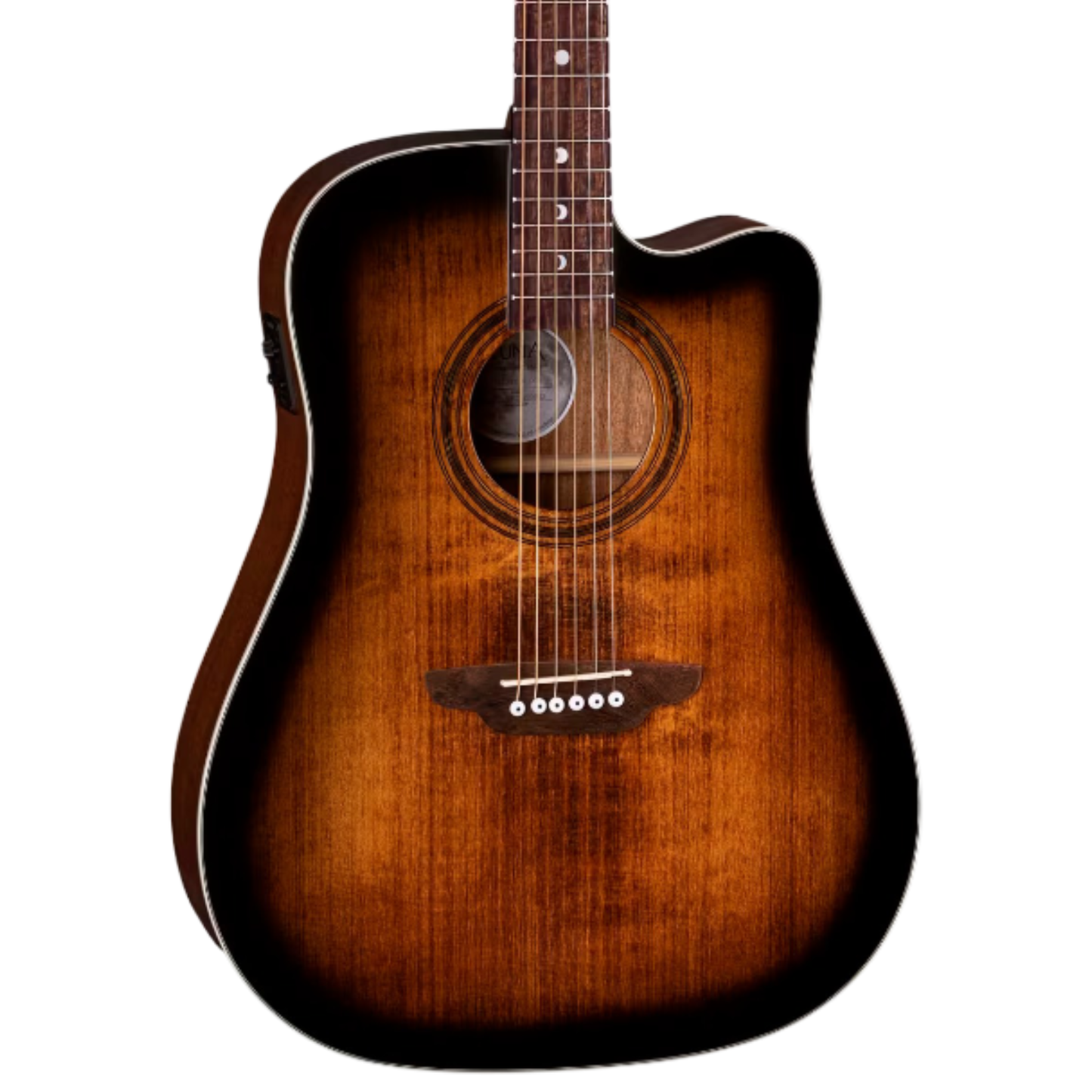 Luna Art Vintage Dreadnought Cutaway - Distressed Vintage Brownburst