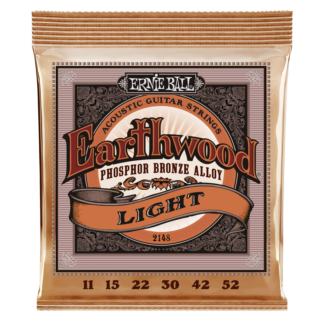 Ernie Ball P02148 Earthwood Phosphor Bronze 11–52 Acoustic Guitar Strings (Light)